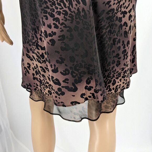 NWT Vintage 1990s Jones New York Silk Mini Dress Animal Print Cowl Size 8P - Picture 11 of 11